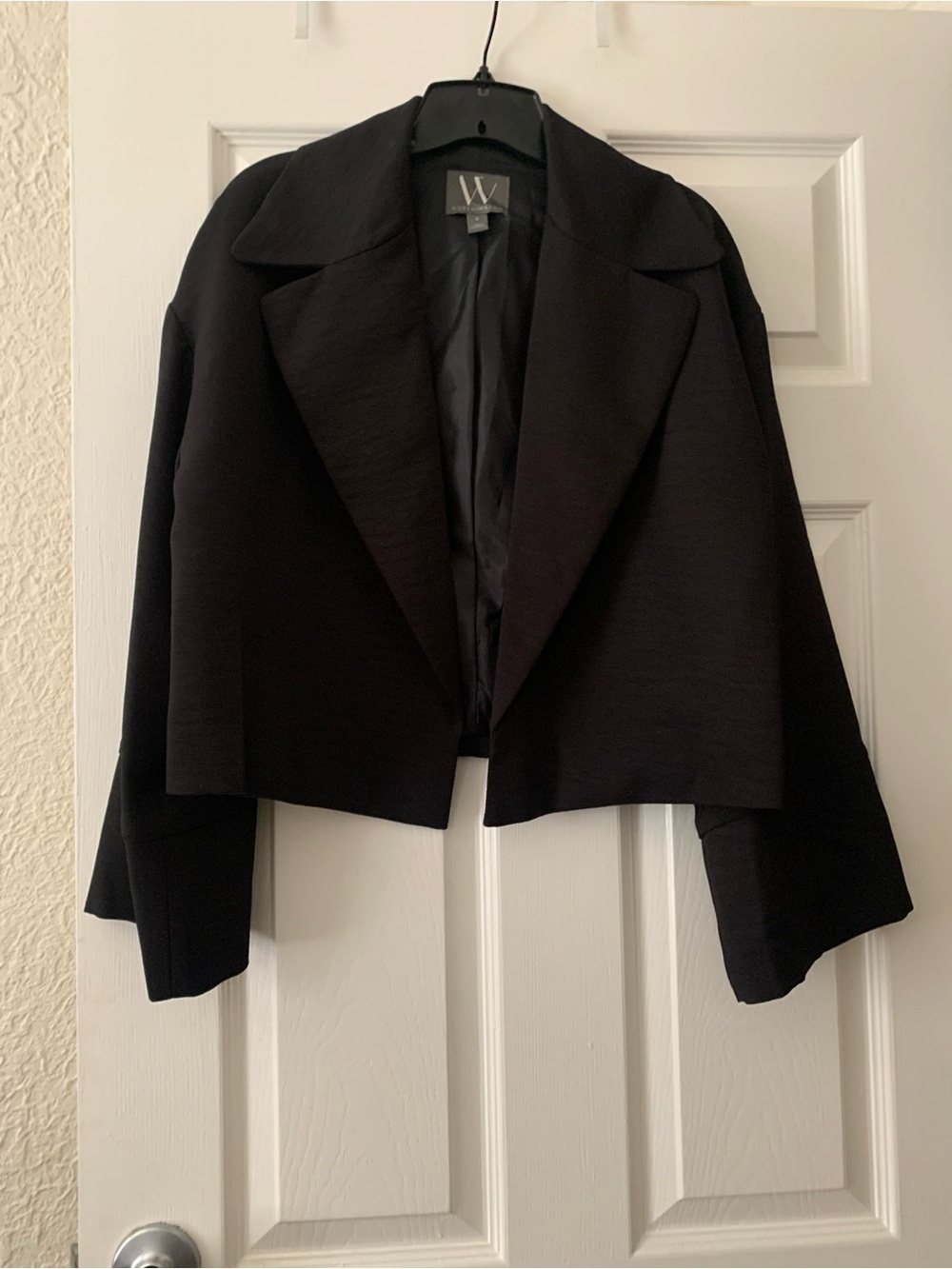 Worthington Black Cropped Open-Front Blazer